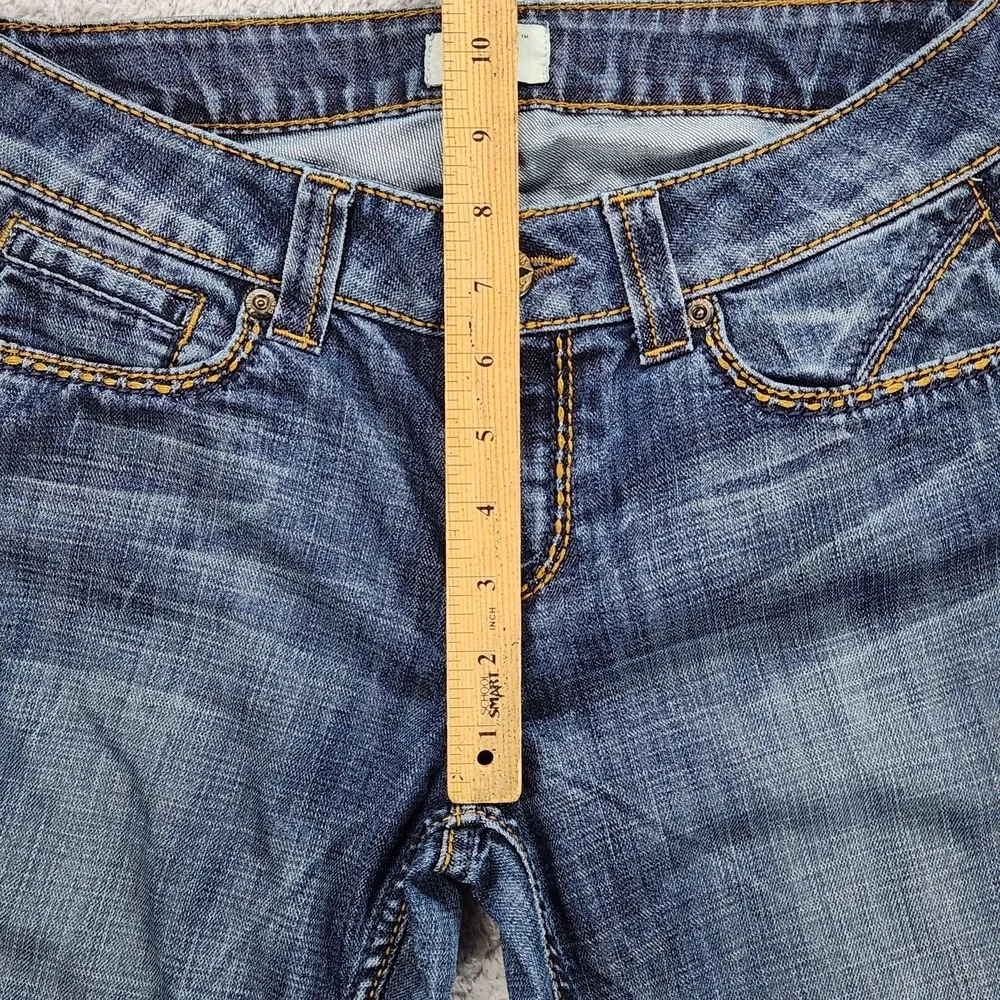 Antik Denim Jeans Womens 29 Medium Wash Low Rise Skinny Stretch Blue Embroidered